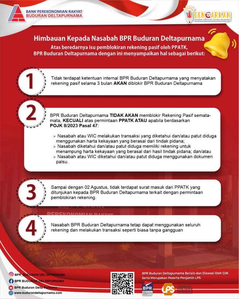 Pengumuman Pemblokiran Rekening